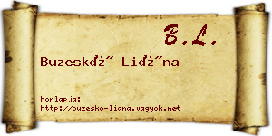 Buzeskó Liána névjegykártya
